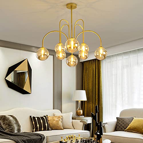 Chandelier postmoderne en verre pour salon et chambre