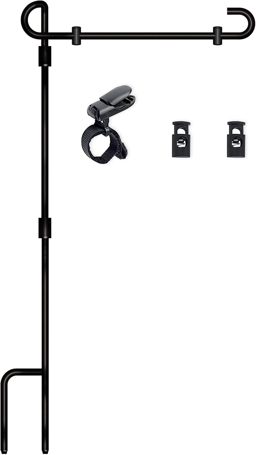 SZHLUX Garden Flag Stand, Premium Yard Flag Pole for 31x13 Flags, Metal Powder-Coated Weather-Proof Paint Garden Flag Pole