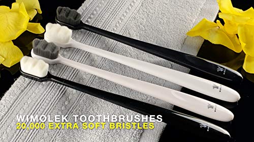 Extra Soft Toothbrush for Sensitive Gums and Teeth. Micro Nano Toothbrushes with 20,000 Ultra Soft Bamboo Charcoal Bristles. Excellent Cleaning Effect (2 Pack) (Black Wave Bristle) - Image 3