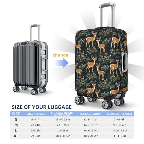 Luggage Cover Protector - Mountain Forest Deer Print Fit 29-32 Inch Suitcase Covers for Luggage2