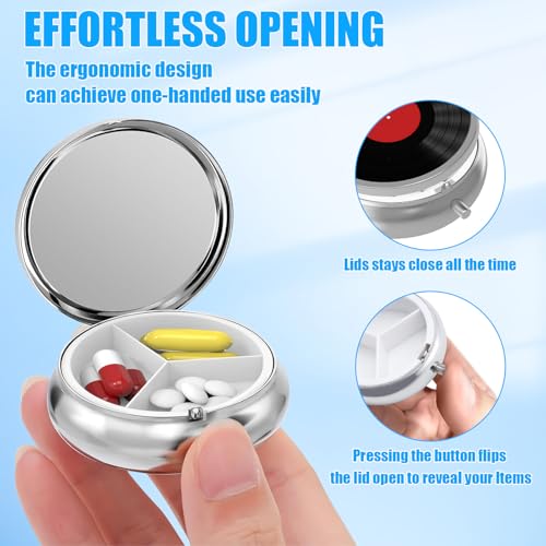 Pilulier de poche 3 cases metallique pour ne plus oublier ses cachets - 3