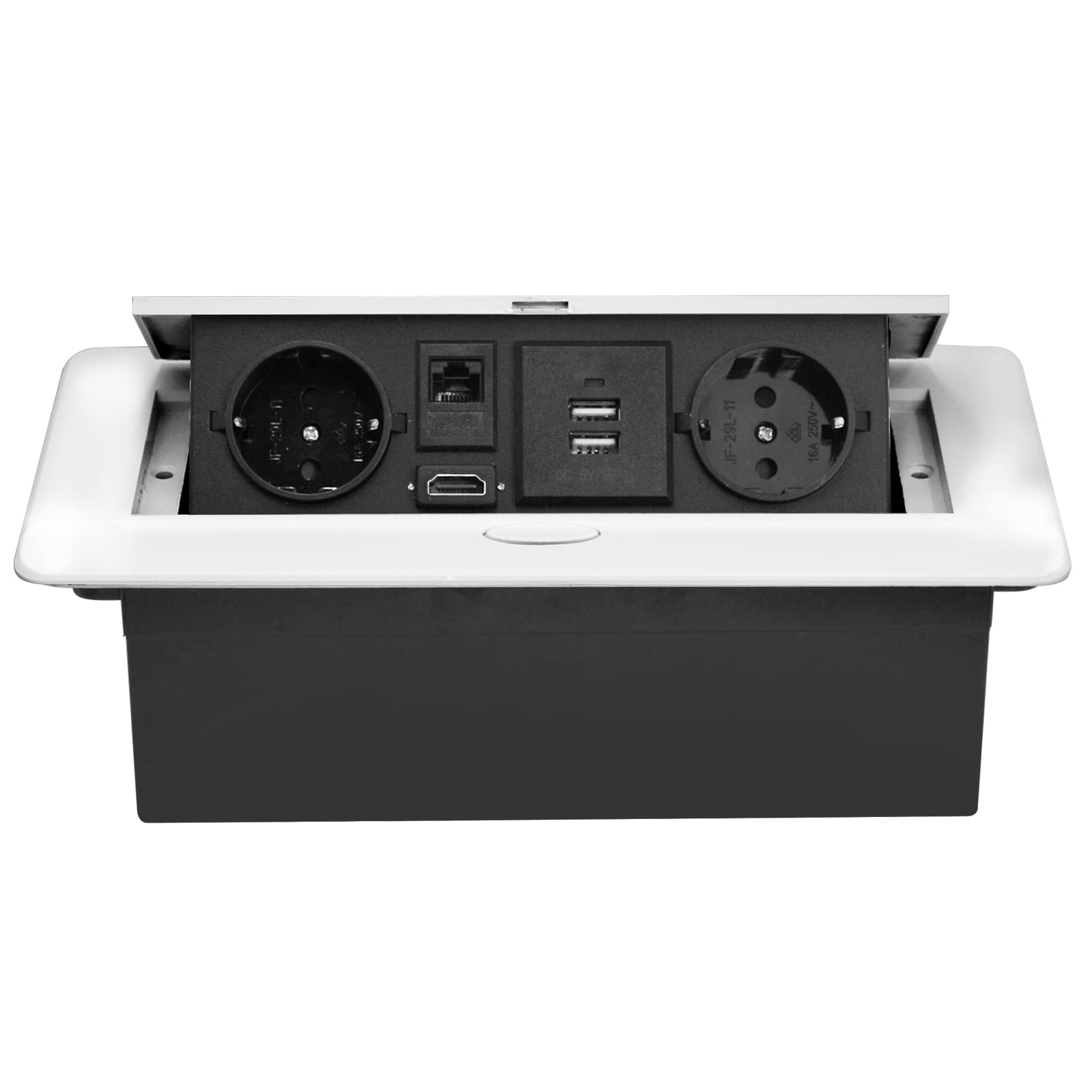 Regletas de Enchufes,Enchufe Multiple Retractible para Escritorio con 2 Enchufes EU,Regletas Enchufes con 2 Puertos USB+Type C para Encimera,Cocina,Taller — view 13