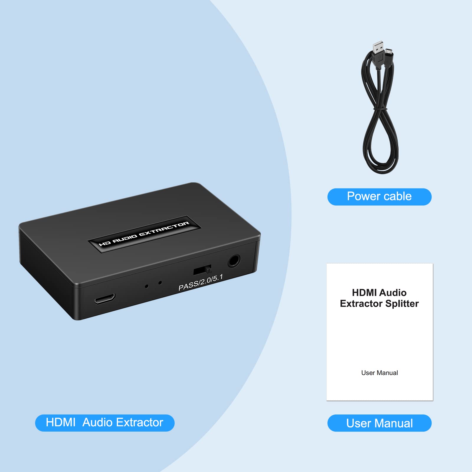 Adaptador de audio HDMI HDMI HDMI a HDMI de 3,5 mm con salida Spdif compatible con 1080P 3D compatible con PS4 Fire Stick Blu-Ray, etc.