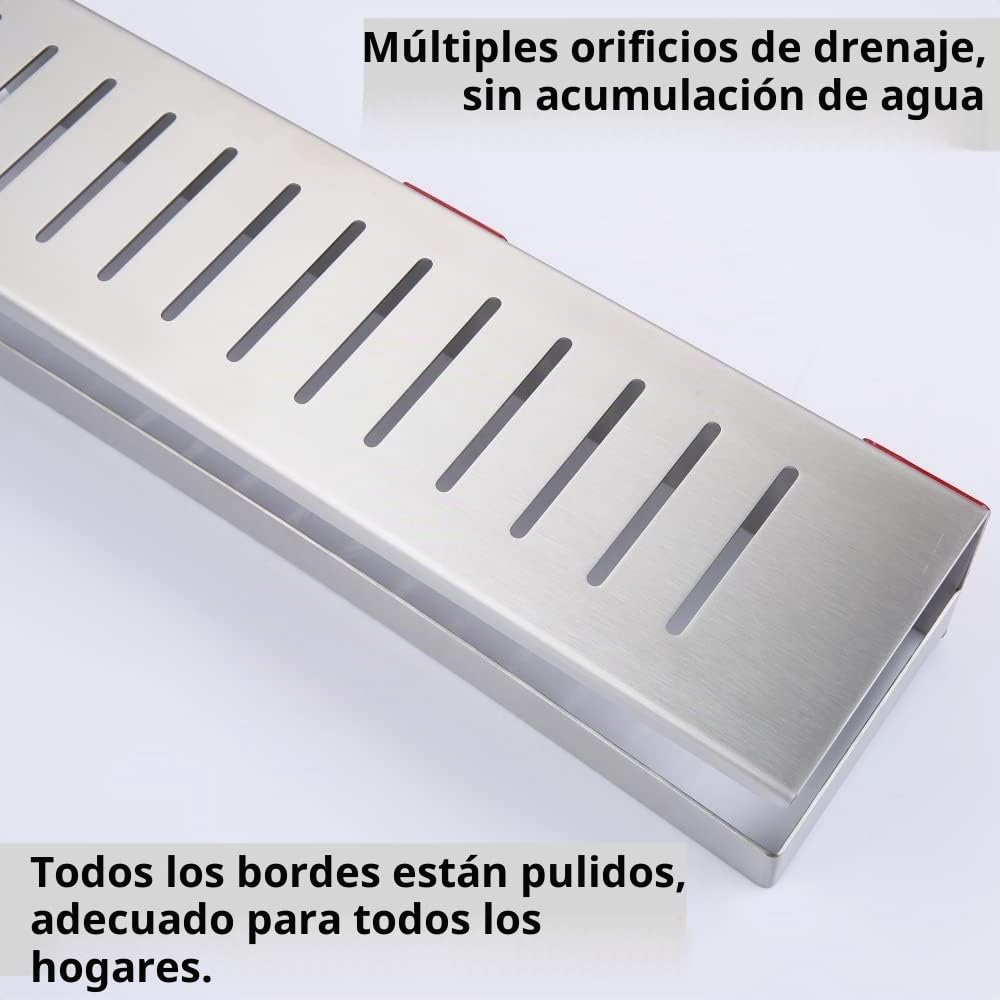 SUS304 - Estante de ducha autoadhesivo, estante para baño sin taladrar, acero inoxidable, adhesivo, cesta de ducha, níquel cepillado, 40 cm
