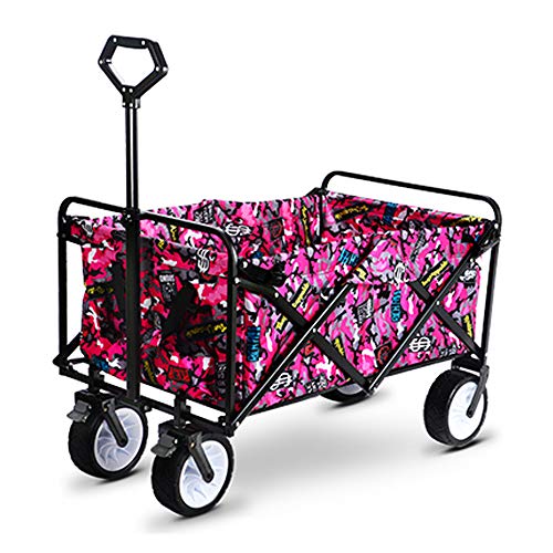Preisvergleich Produktbild BTSTC Klappgartenwagen / Campingwagen / Breitreifen + Doppelbremse / Tragkraft: 88 * 58 * 35 cm / Tragkraft: 100 Kg / Rose Red Camouflage