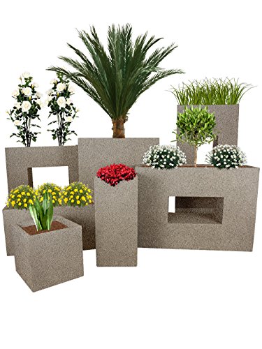 Preisvergleich Produktbild Pflanzwerk® Pflanzkübel Cube Tower TUB Divider Vista Granit Braun Frostbeständiger Blumenkübel* *UV-Schutz* *Qualitätsware*