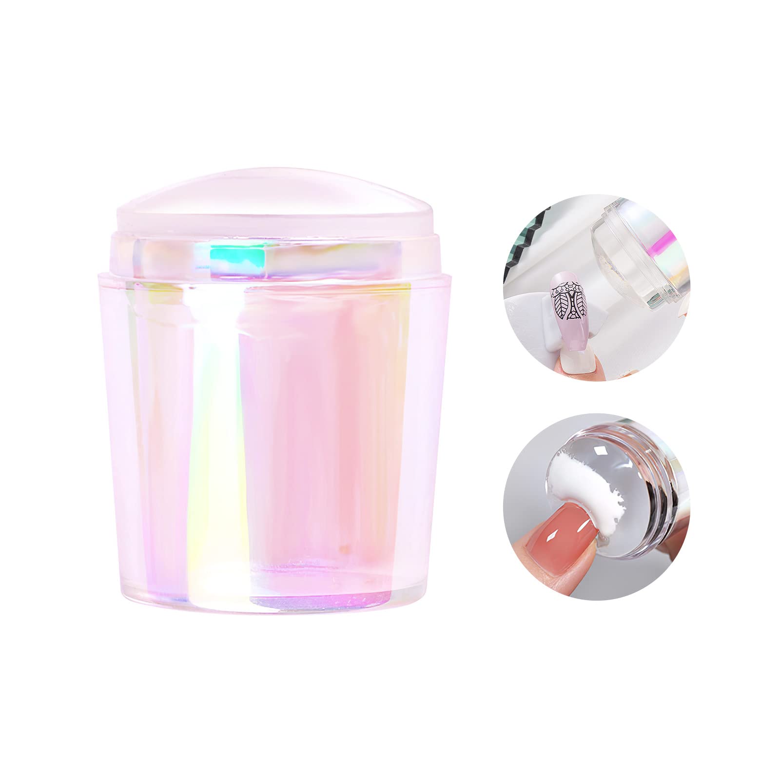 SAGEBIO Nail Art Stamper Clear Silicone Stamping Jelly with Scraper - Transparent Nail Decor Tool for DIY Manicure