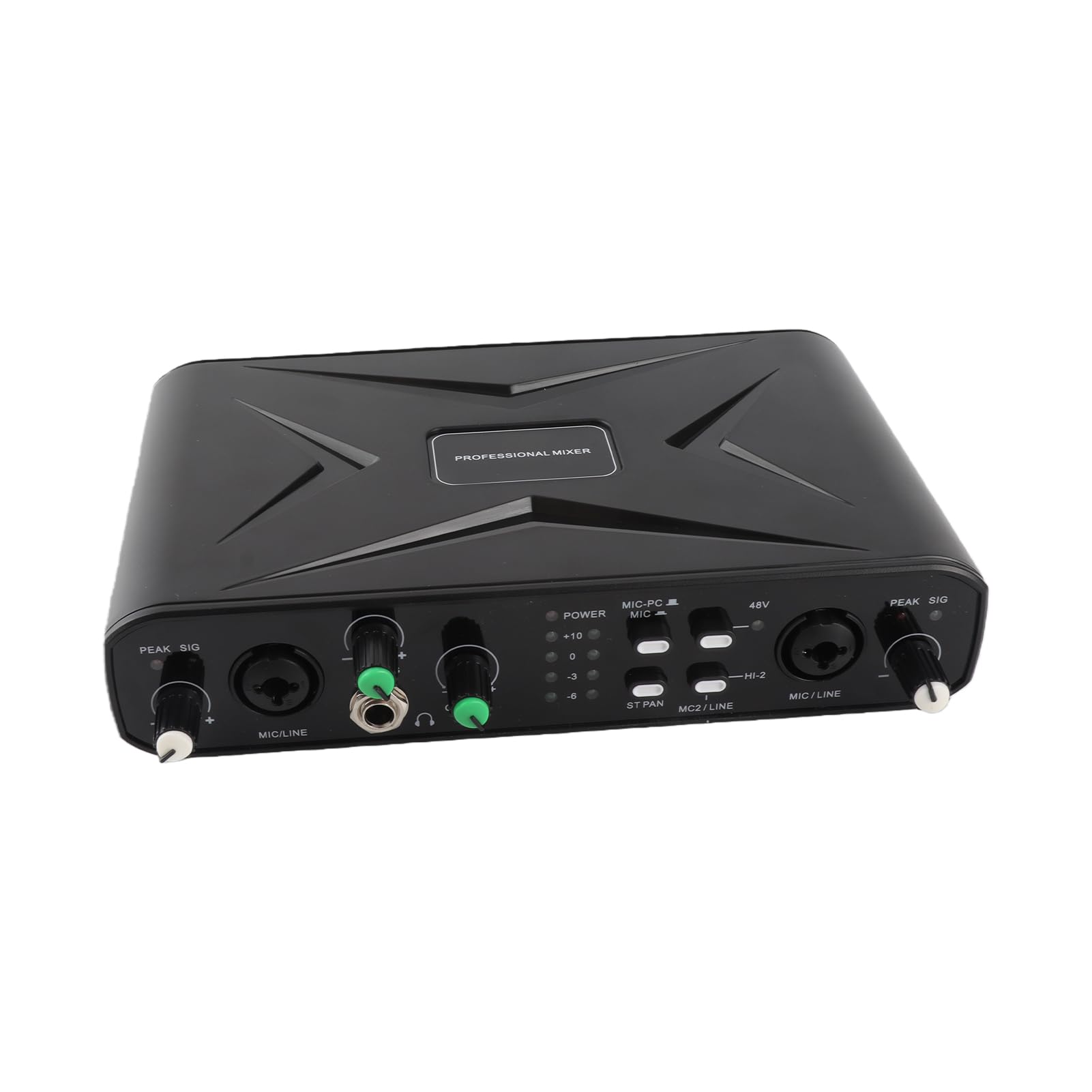 Luocute Carte Son USB Externe, Interface Audio 32 Bits 384 KHz Plug and Play avec Préamplificateur de Microphone, Alimentation Fantôme 48 V pour Diffusion en Direct, karaoké,