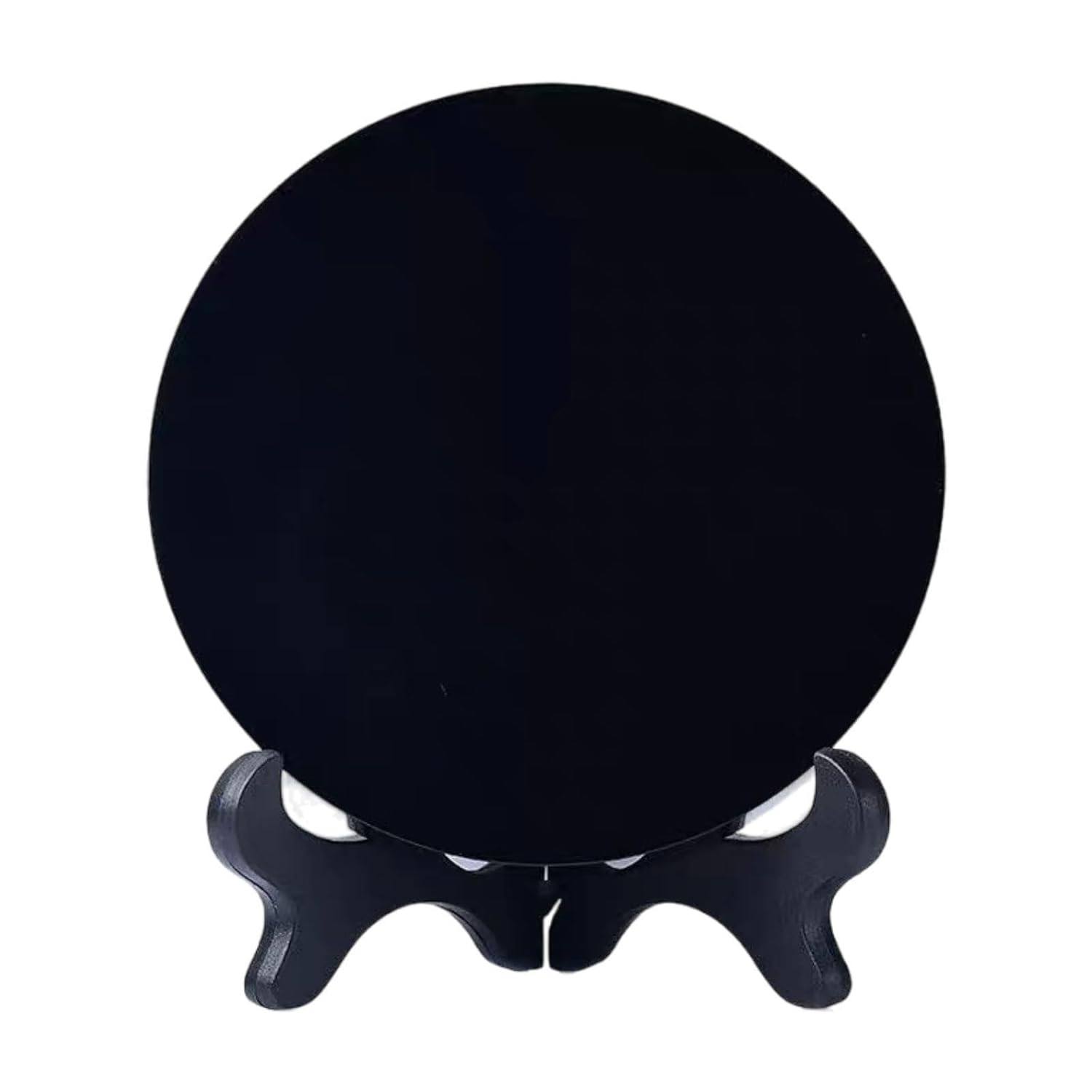MERISHOPP Obsidian Circle Disc Mini Black Round Mirror Scrying Mirror S