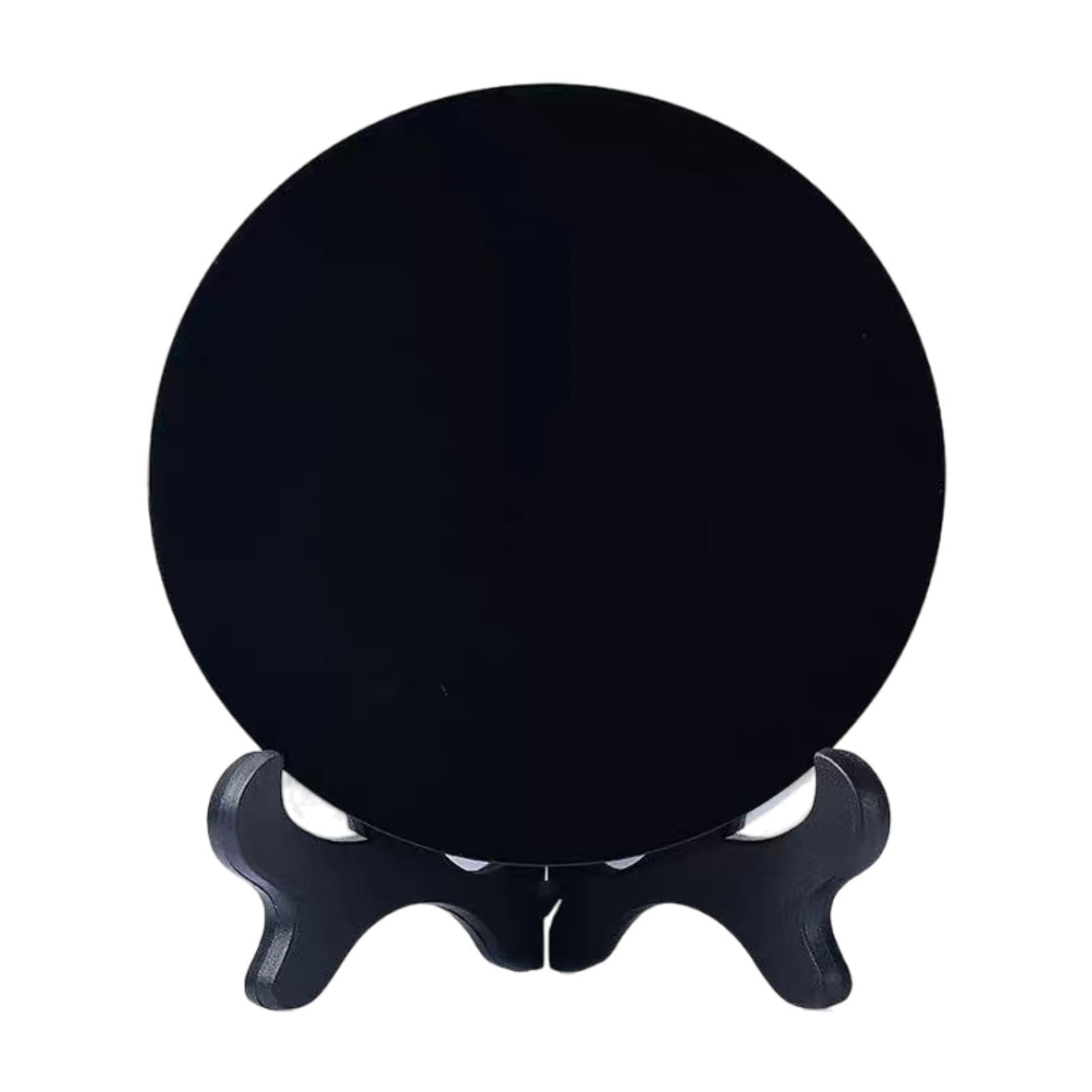 MERISHOPP Obsidian Circle Disc Mini Black Round Mirror Scrying Mirror S-image-15