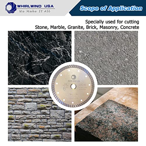 Whirlwind Usa Lsc 6 Inch Dry Or Wet Cutting General Purpose Continuous Turbo Angle Grinder Diamond Saw Blades For Concrete Masonry Brick Stone (6'' Lsc) #TOP3