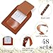 Amylove 48 Sets Leather Luggage Tags Bulk Wedding Favors Luggage Tags for Guests Bridal Gifts Wedding Bridal Shower Gift PU Leather with Name ID Card Tag for Guests(Brown)