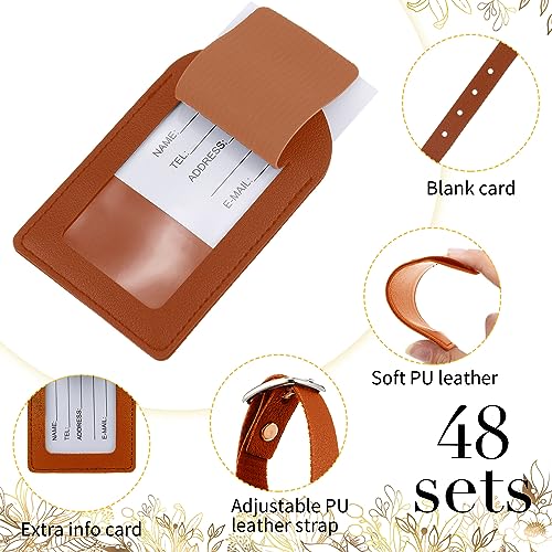 Amylove 48-Pack PU Leather Luggage Tags