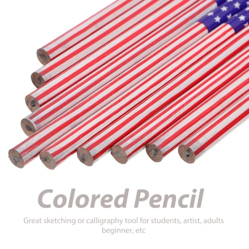 60 lápices de madera con bandera americana y borrador miniatura 2