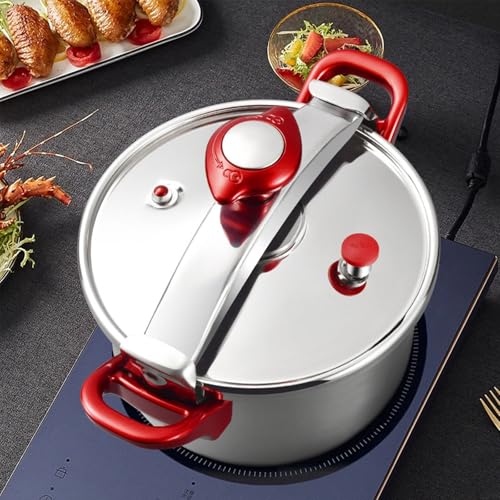 YIGECHENXIN 304 Household Stainless Steel Pressure Cooker, Heavy-Duty Aluminum Explosion-Proof Cooking Pot Multifunctional Suitable for Gas Stoves,3L - Image 6