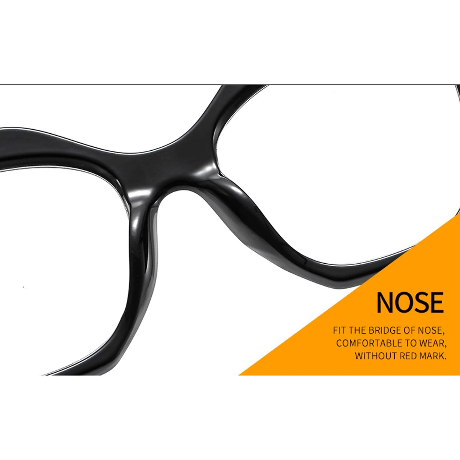Polygonale Brillengestelle, die Brillen for Computer blockieren | Stilvolle, nicht verschreibungspflichtige Brille, PC-Blaulicht-Lesebrille, Unisex(C1 Black)