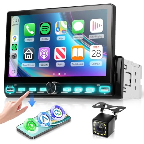 Radio para auto con pantalla táctil 7 pulg, Bluetooth y Carplay miniatura 1