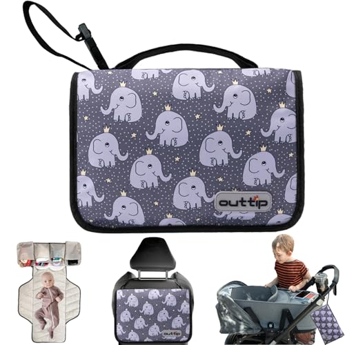 Image of Toddler Extra Large Portable Diaper Changing Pad,Foldable Travel Diapering Changing Mat with Pockets,Reusable Compact Changing Station,Baby Shower Gifts for Girl & Boy