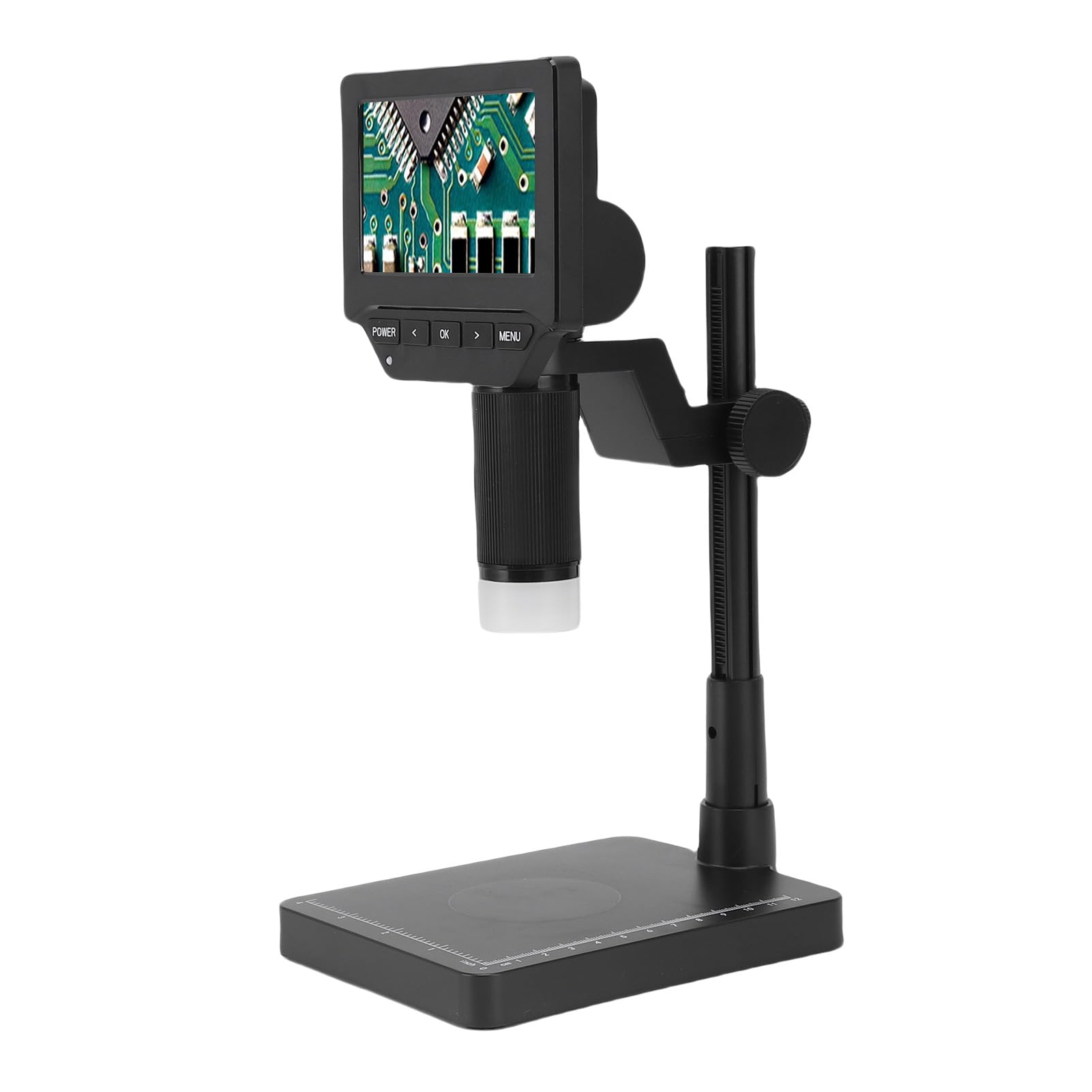Mikroskop Cyfrowy, Ekran LCD 4,3 Cala, Powiększenie 1000x, Nagrywanie zdjęć i Filmów HD, Regulowane Oświetlenie LED, Obrotowy Wyświetlacz HD, do Naprawy Elektroniki, Biżuterii