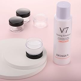 100 Count Small Sample Containers Makeup Jars 15 Gram Cosmetic Containers with Lids Black Traveling Jars Empty Bottles for Toiletries