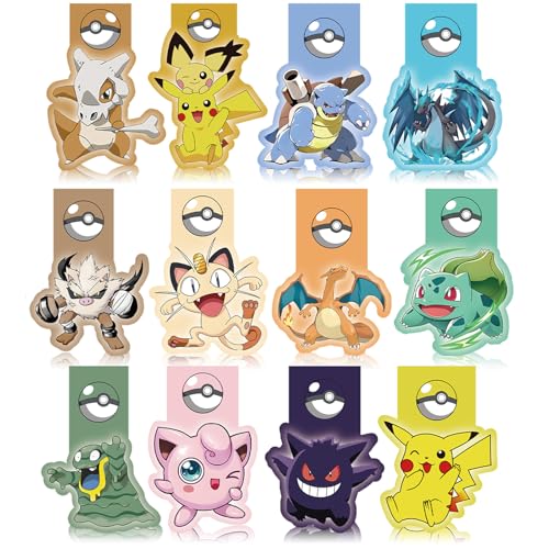 12Pcs Magnet Magnetische Lesezeichen,magnetische lesezeichen Bunt Niedlichen Lesezeichen,Book Marks for Reading,für Klassenkameraden und Freunde