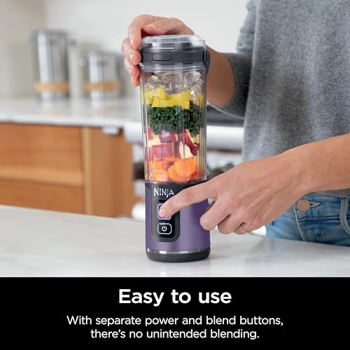Image of Ninja Blast Portable Blender, Cordless, 18oz. Vessel, Personal Blender for Shakes & Smoothies, BPA Free, Leakproof Lid & Sip Spout, USB-C Rechargeable, Dishwasher Safe Parts, Metallic Purple, BC151PL