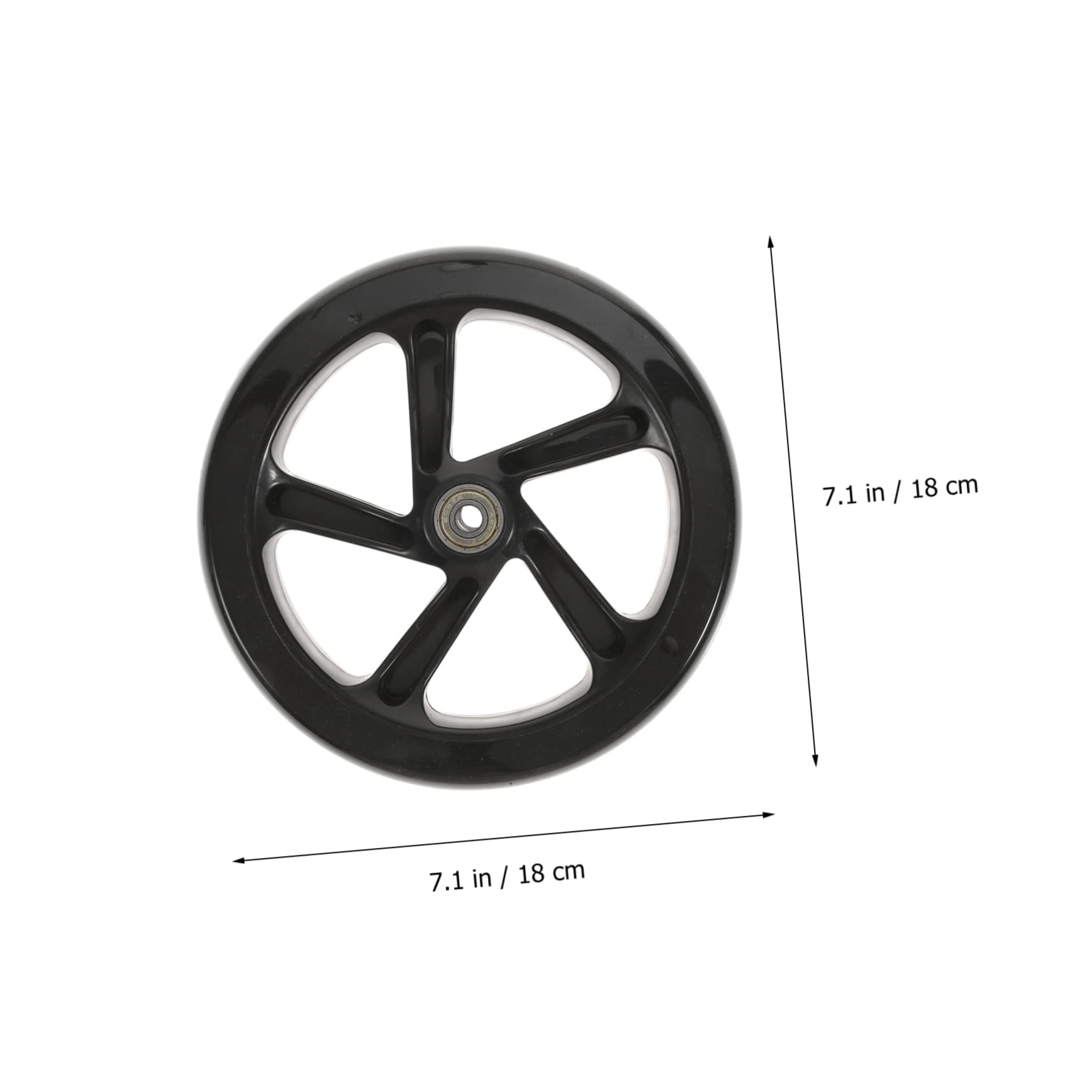 Ruedas De Pu De Alta Elasticidad Para Patinete 180 Mm Negras Rodamientos, Juego De 2 Piezas, Ruedas Resistentes Al Desgaste Para Scooter De Acrobacias En Calles y Plazas