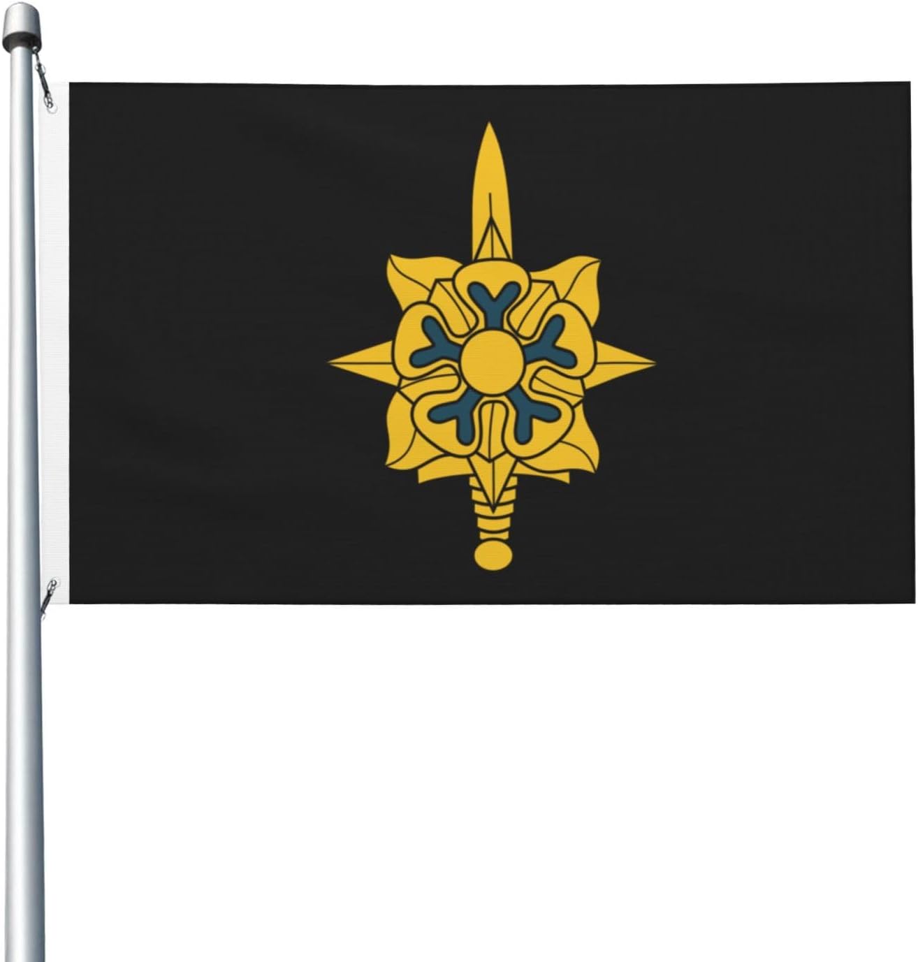 Us Military Intelligence Corps Insignia 3x5 FT Flag - Vivid Printing, Indoor Outdoor Banner with Brass Grommets