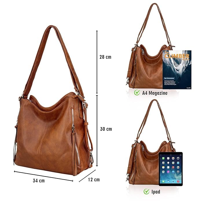 Image of Womanix Tote Handbag for Women, Girls Stylish Fashion Faux Leather Tote Shoulder Bag Classic Solid Color Shoulder Tote Bag Ladies Purse - Daily, Office Use Hobo Bags