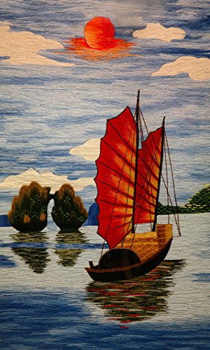 Infrarotheizung Bildheizung PREMIUM, rahmenlos mit Bild, 780 Watt, 100x60x1,5 cm, Motiv "Dschunke