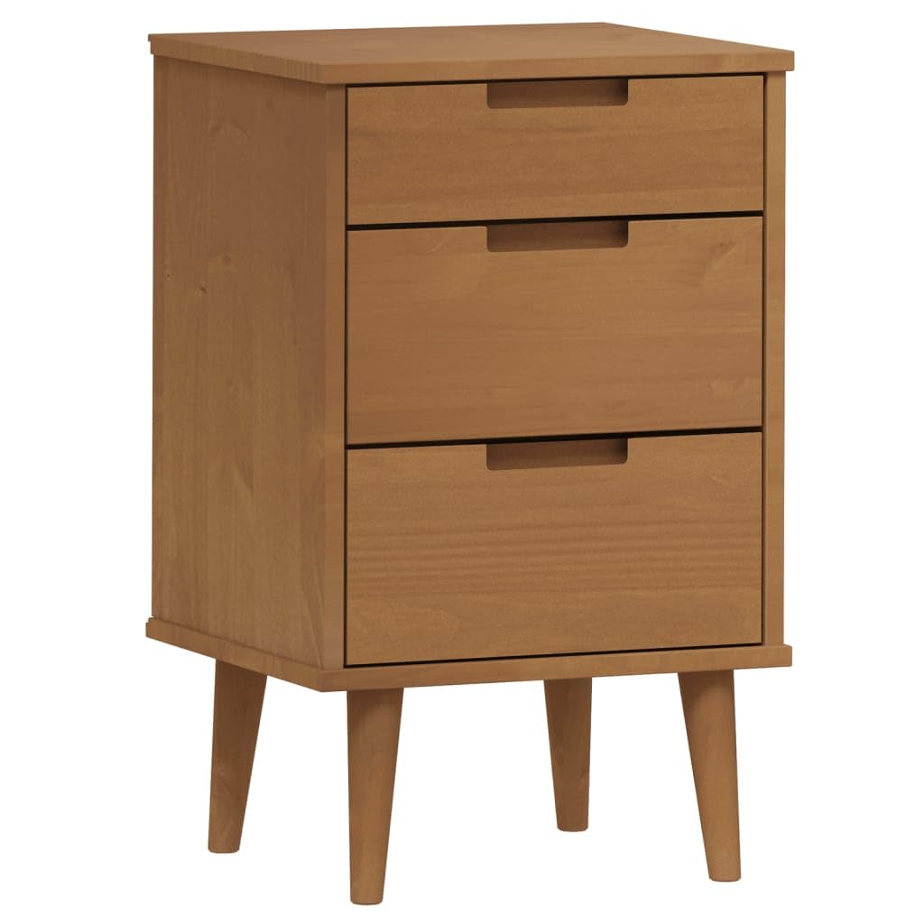 Homgoday Armoire de sol Mobilier de bureau, Table de chevet marron MOLDE 40 x 35 x 65 cm en bois massif de pin, Buffet Armoire, Table de chevet pour chambre à coucher