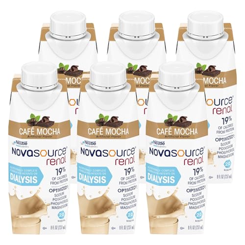 Image of Nestle Novasource Renal Nutritionally Complete Formula Cafe Mocha Flavor 8 oz Carton, 6 Count