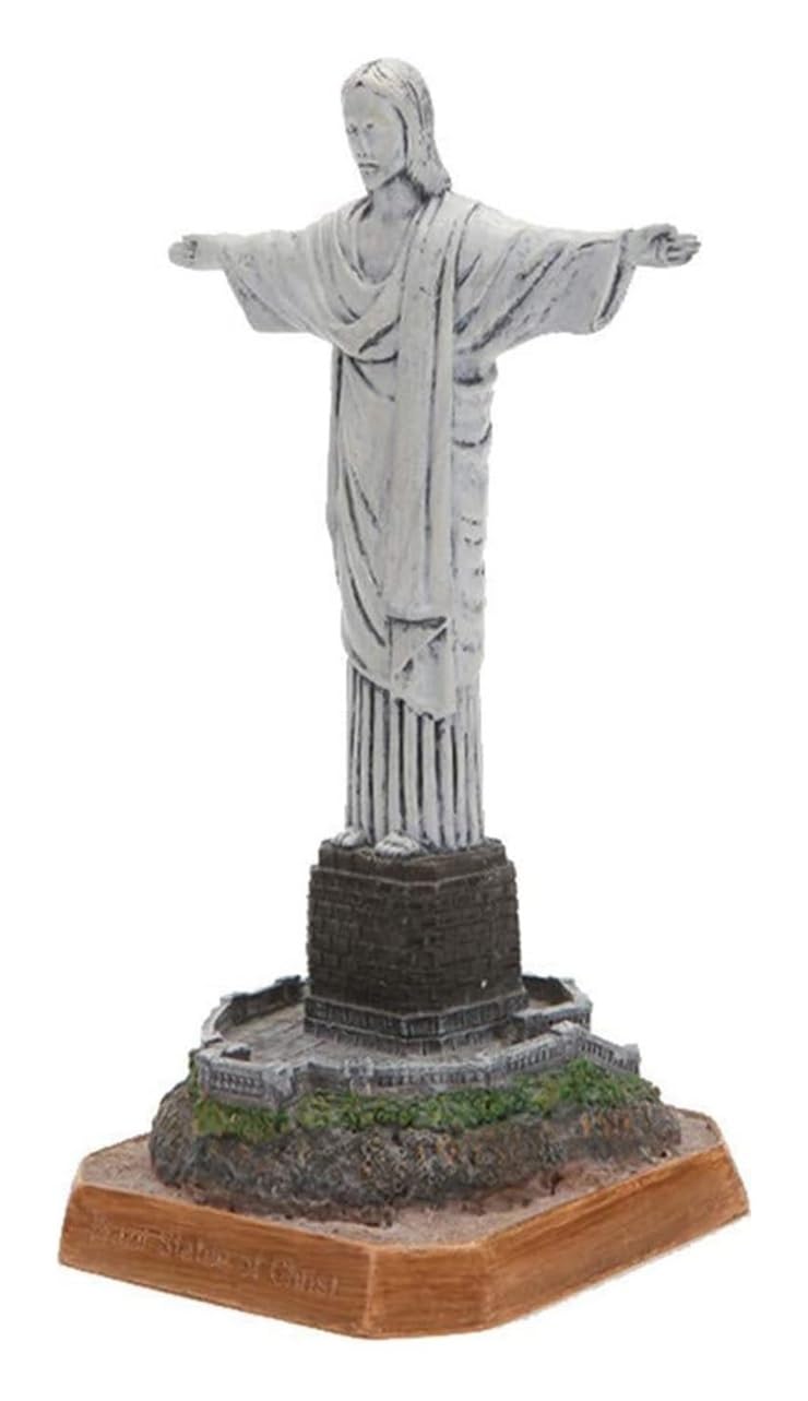 Kukuuu One Color Home Decoration Ornament Sculpture Decoration Statue - Art Statue - Christ The Redeemer Statue Resin Handicraft Sculpture Landmark Building In Rio De Janeiro, Brazil Miniature Models Souvenirs Collect
