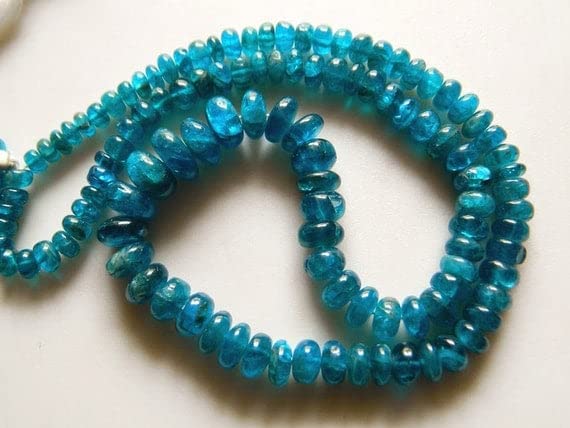 Perles en apatite bleue lisses LKBEADS en forme de rondelle de 5,5 à 13 mm pour création de bijoux