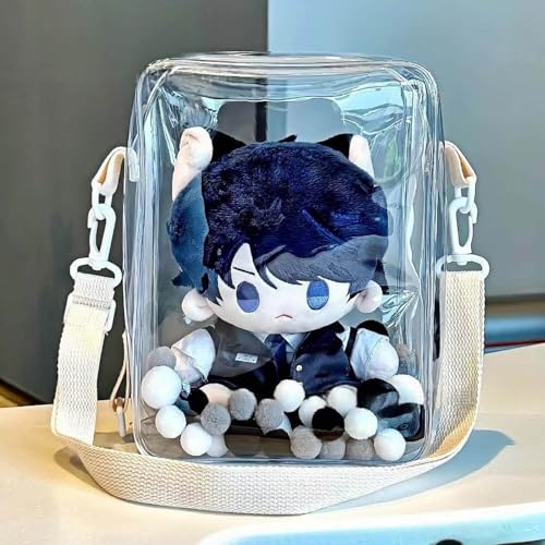 痛バッグ ぬいぐるみポーチ 2つの携帯方式 PVC 大容量 全透明 取り出し便利 ぬいぐるみ用 持ち運び バッグ ぬいぐるみ 見せバッグ おしゃれ かわいい お出かけ コンサート 旅行用 20-25cmぬいぐるみ用