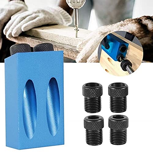 14Pcs Pocket Hole Jig, 15 Degree Dowel Drill Joinery Kit Hole Screw Jig with 6/8/10mm Drive Adapter for Woodworking Angle Drilling Holes, Carpenters Woodwork Guides Joint Angle Carpentry Locator