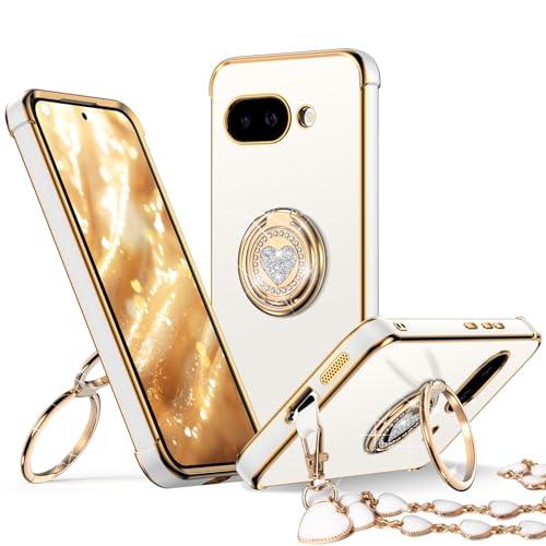 Coque pour Pixel 9A protection de luxe bling bling avec anneau
