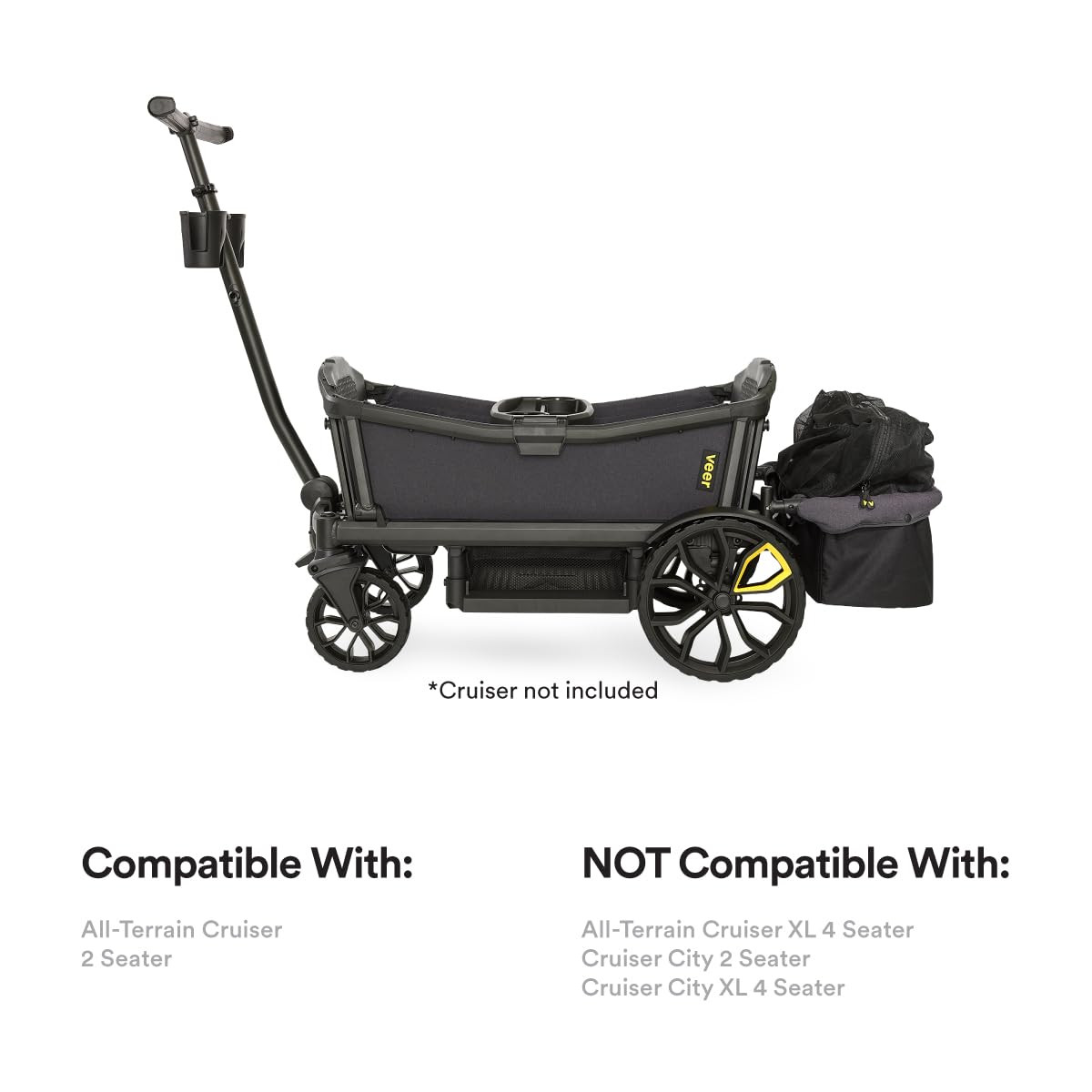 Veer Rear Foldable Storage Basket for Veer All-Terrain Cruiser 2 Seater. NOT Compatible with All-Terrain Cruiser XL 4 Seater or Cruiser-City Models.