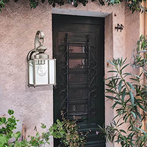Image of Generation Lighting 8457-965 Jamestowne Transitional One - Light Outdoor Wall Lantern Outside Fixture, Antique Brushed Nickel Finish, 1-Light, cETL Listed, Safety Rated for Wet Locations