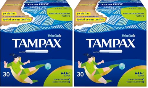 Tampax Blue Box Super, Tamponi con Applicatore, 30 Pezzi (Confezione da 2)