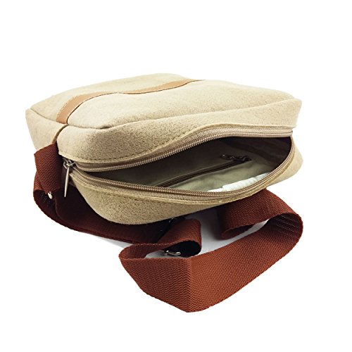 Bolso bandolera Venetto de fieltro cappuccino: comodidad extra-small para negocios y ocio 5