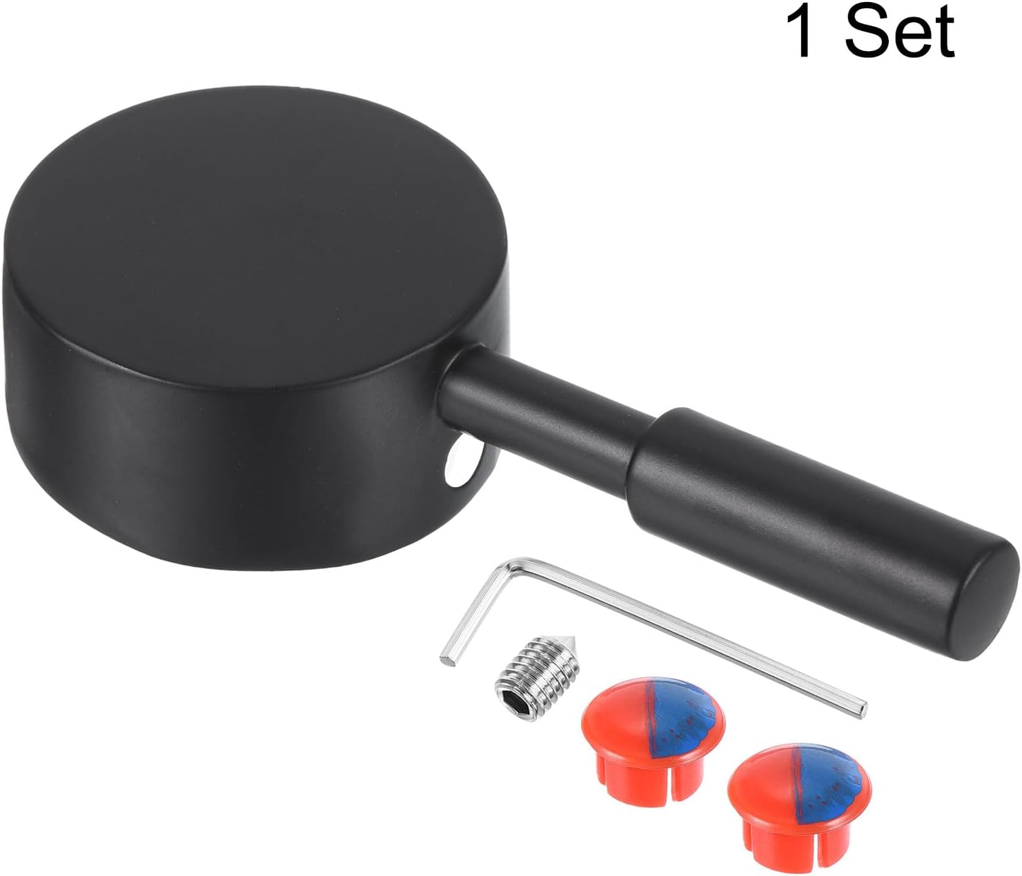 uxcell Single Lever Faucet Handle for 40mm Cartridge, Zinc Alloy Faucet Handle Replacement for Kitchen Bathroom Shower, 4.3"x2", Black