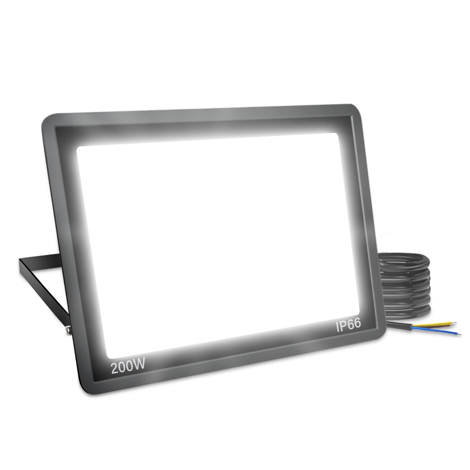 Blivrig 200 W LED Outdoor Spotlight Cool White 6500 K, 20000 LM Outdoor IP66 Waterproof LED Spotlight for Patio Paths
