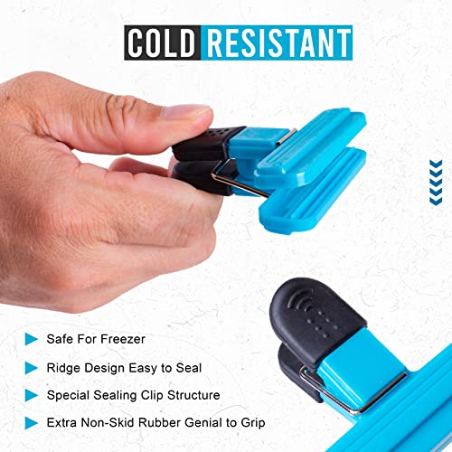 Image of Bag Clips for Food Storage 2 Sizes - 6 Pcs Sturdy, Airtight, Reusable Clips for Sealing Freezer Bags-Ideal for Home & Kitchen - Assorted Colors