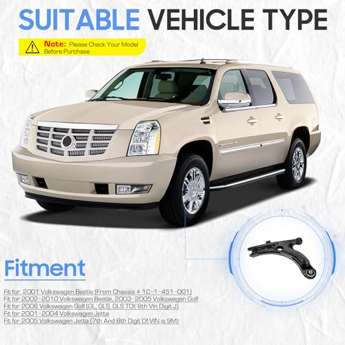 Image of Front Lower Control Arms w /Ball Joints Sway Bar End Links Tie Rods Suspension Kit for Beetle 2001-2010, for Golf 2003-2006, for Jetta 2001-2005 (10PCs)