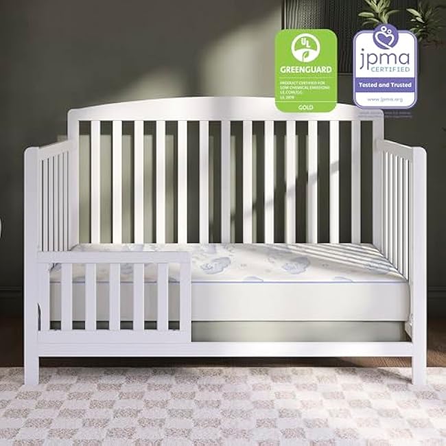 Dream On Me 2-in-1 Breathable Sweet Dreams 88 Coil Spring Crib and Toddler Bed Mattress, Greenguard Gold Certified, 1 Count (Pack of 1)