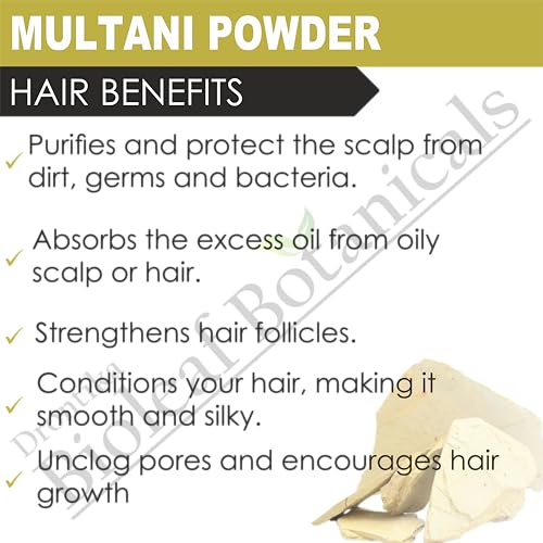 Image of Drontika Bioleaf Organic Multani Mitti Powder - Natural Fuller's Earth for Face & Hair | Deep Cleansing & Dandruff Control - 200g
