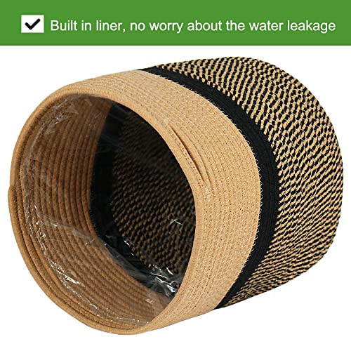 tenn well 30cm Indoor Pot for Plants with Liner Cotton Woven Storage Basket Large Plant Pots for Indoor Plants Flower - Image 4