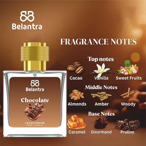 Image of Chocolate Eau De Parfum - 50ml | Long-Lasting Unisex Fragrance with Sweet Chocolate & Vanilla Notes Luxurious Gourmand Perfume for Men and Women