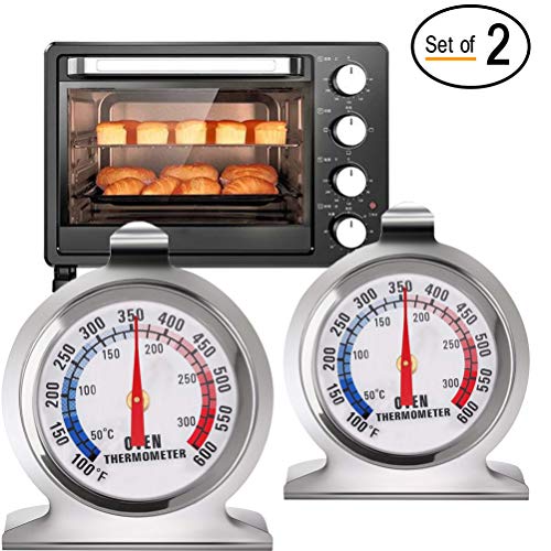 Instant Read Large Dial Oven Thermometer- Stainless Steel Grill/Smoker Monitoring Thermometer with Hook